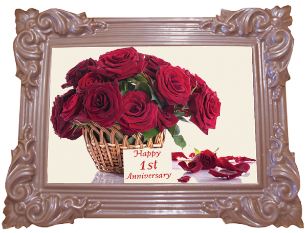 Large Anniversary Printed Chocolate Frame TRADITIONAL - 1st Anniversary