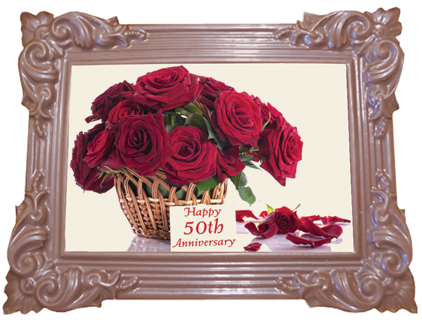 Large Anniversary Printed Chocolate Frame TRADITIONAL - 50th Anniversary
