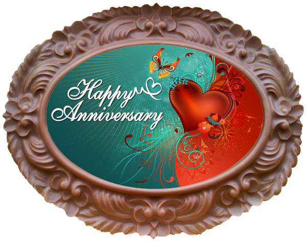 Large Anniversary Printed Chocolate Frame OVAL