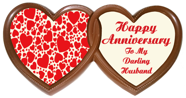 Frame Anniversary Printed Chocolate TWIN HEARTS - Husband