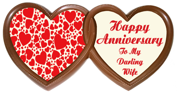 Frame Anniversary Printed Chocolate TWIN HEARTS - Wife