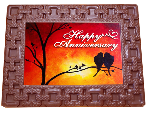 Large Anniversary Printed Chocolate Frame SQUARES