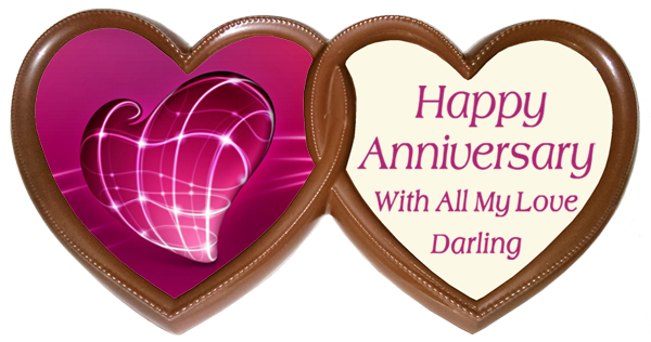 Frame Anniversary Printed Chocolate TWIN HEARTS