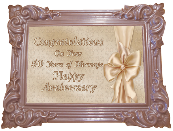 Large Anniversary Printed Chocolate Frame TRADITIONAL - Golden Anniversary