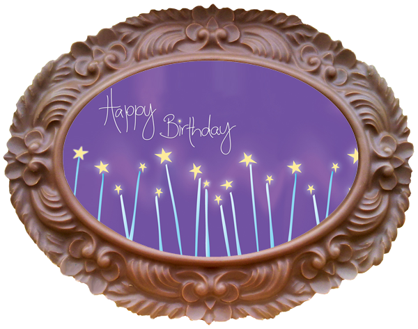 Printed Birthday Chocolate Large Frame OVAL