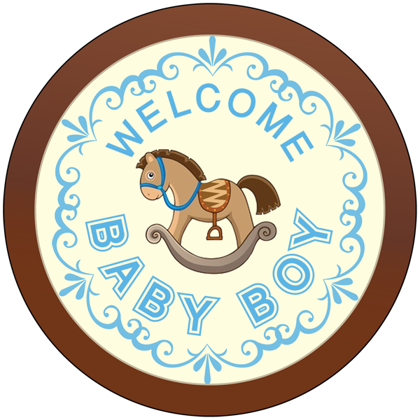 Round Plaque - Welcome Baby Boy