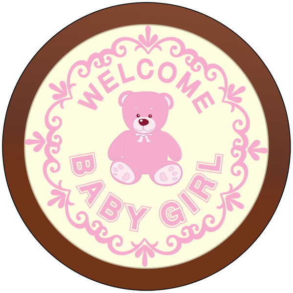 Round Plaque - Welcome Baby Girl