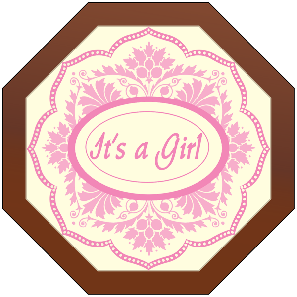Octagonal Plaque - It's a Girl