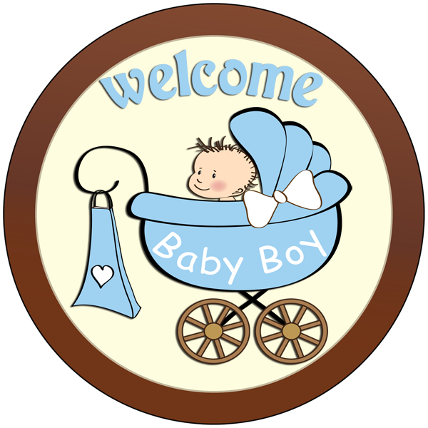 Round Plaque - Welcome Baby Boy
