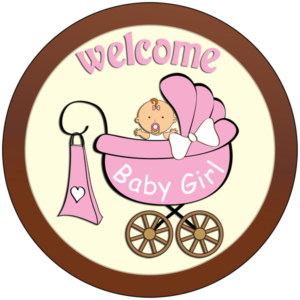 Round Plaque - Welcome Baby Girl