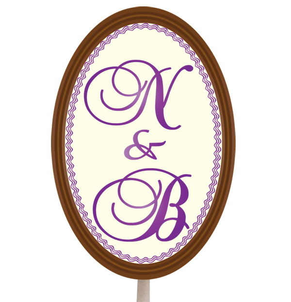 Personalised Printed Wedding Chocolate Lollipop (Oval)