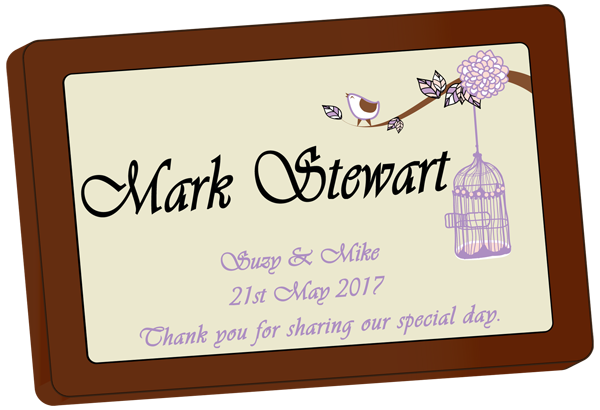 Personalised Printed Wedding Chocolate Large Message Card