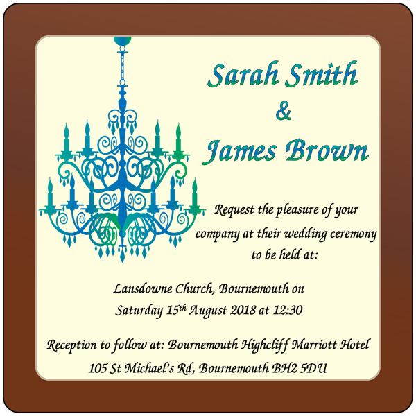 Personalised Printed Wedding Chocolate Square Plaque