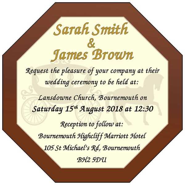 Personalised Printed Wedding Chocolate Octagonal Plaque