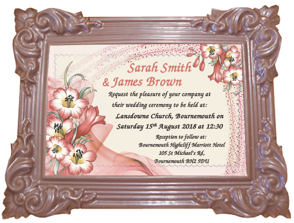 Personalised Printed Wedding Chocolate Frame  TRADITIONAL