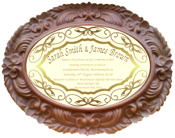 Personalised Printed Wedding Chocolate Frame Frame OVAL
