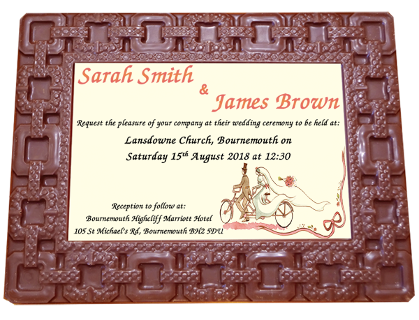 Personalised Printed Wedding Chocolate Frame  SQUARES