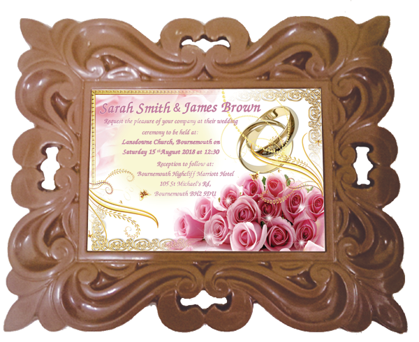 Personalised Printed Wedding Chocolate Frame CLASSIC