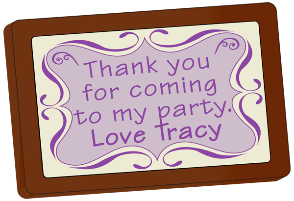 Personalised printed Party Chocolate Small Message Card