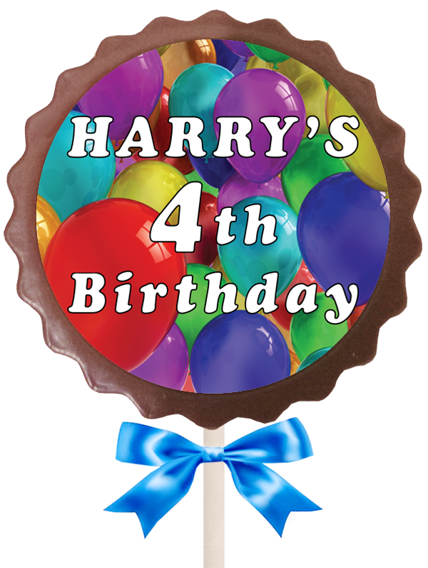 Large Personalised Printed Party Chocolate Lollipop (Flower)