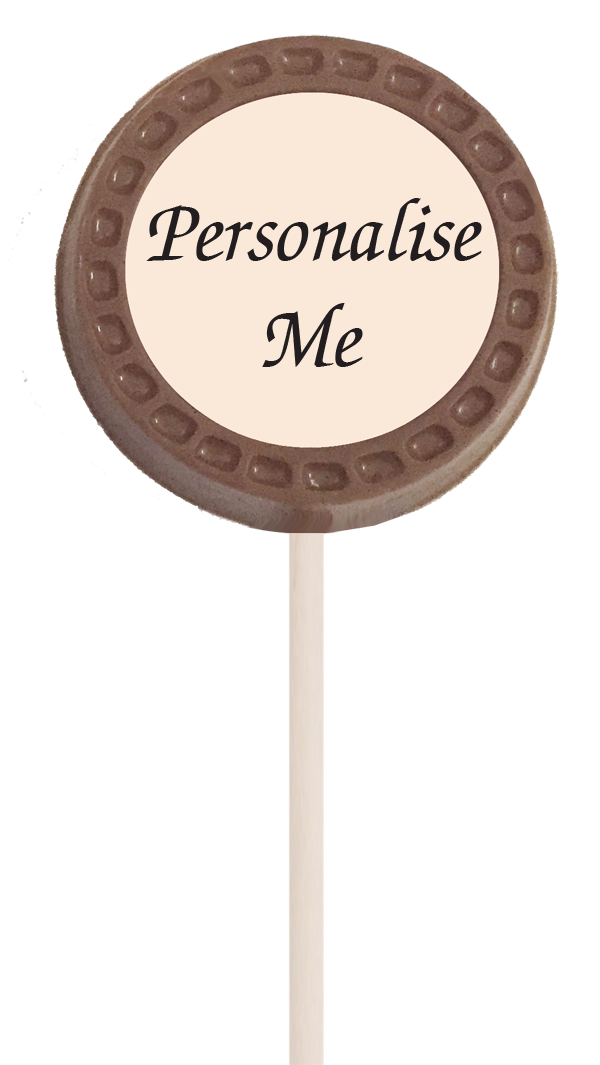 Small Personalised Printed Belgian Chocolate Lollipop