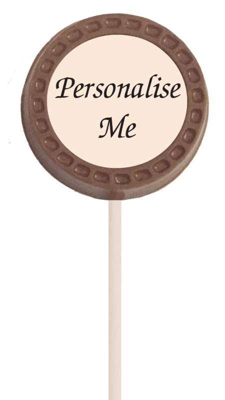 Small Personalised Printed Belgian Chocolate Lollipop