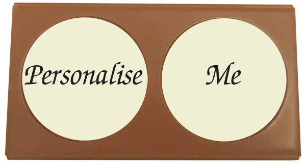 Personalised Printed Belgian Chocolate Bar (Twin Round Image)