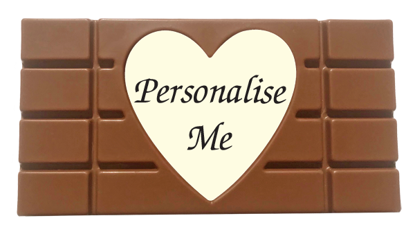 Personalised Printed Belgian Chocolate Bar (Heart Image)