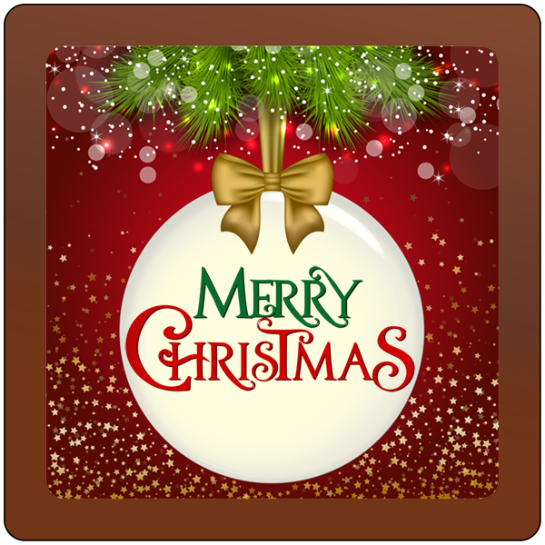 Christmas Card Printed Belgian Chocolate Square Plaque