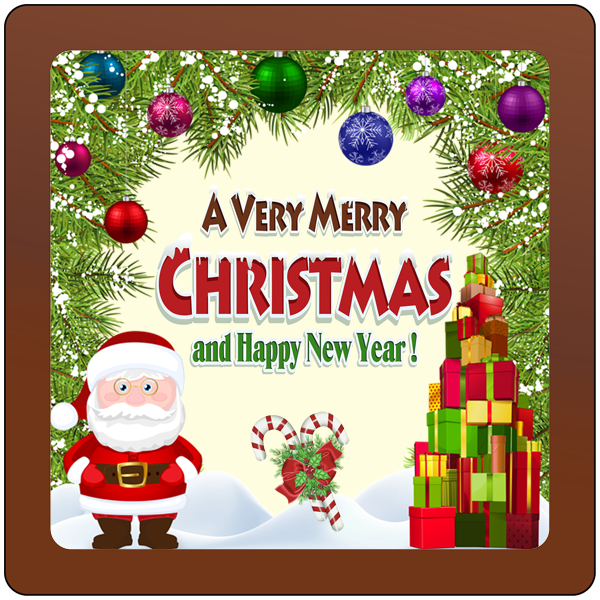 Christmas Card Printed Belgian Chocolate Square Plaque