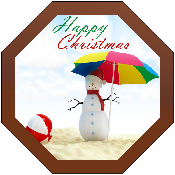 Christmas Card Printed Belgian Chocolate Octagonal Plaque