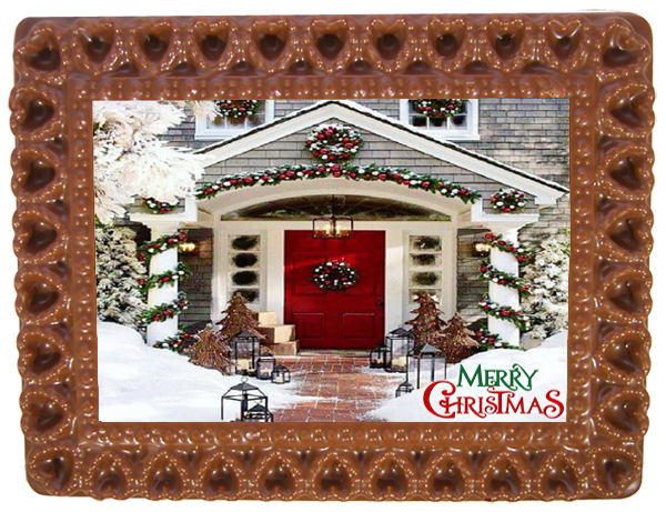 Printed Belgian Chocolate Christmas Card HEARTS