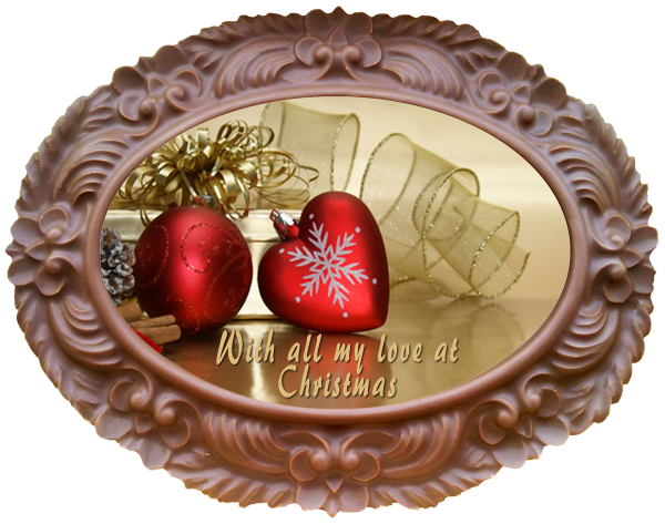 Printed Belgian Chocolate Christmas Card OVAL