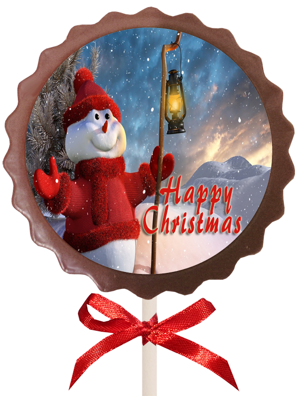 Christmas ​Printed Flower Belgian Chocolate Lollipop