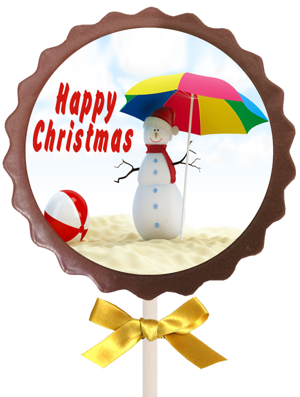 Christmas ​Printed Flower Belgian Chocolate Lollipop