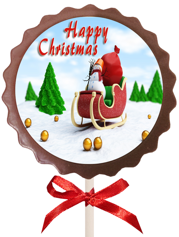 Christmas ​Printed Flower Belgian Chocolate Lollipop