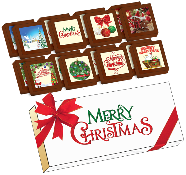 Christmas Printed Belgian Chocolates (Box of 16)