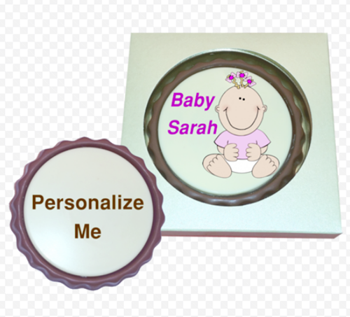 Personalised Printed Belgian Chocolate Flower Mini Frame