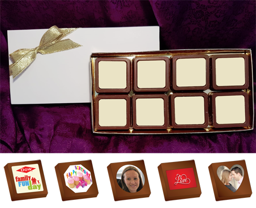 Box of 8 Personalised Printed Chocolates