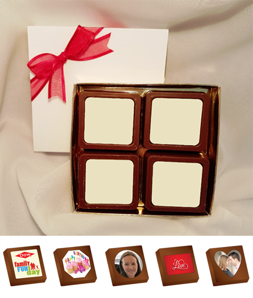 Box of 4 Personalised Printed Chocolates