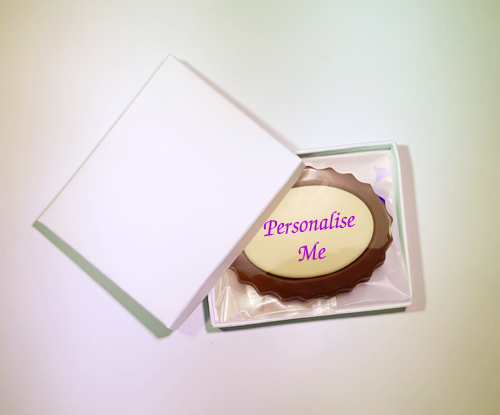 Personalised Printed Belgian Chocolate Oval Mini Frame