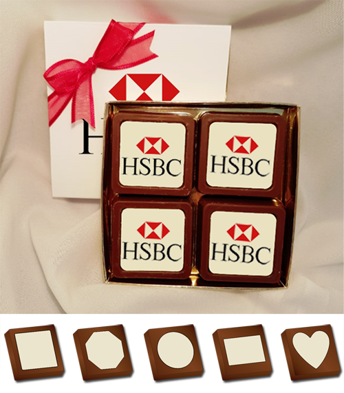 Personalised Printed Promotional Chocolates (Box of 4)