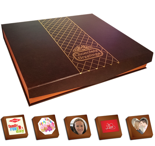 40 Personalised Printed Chocolates in a luxury Box