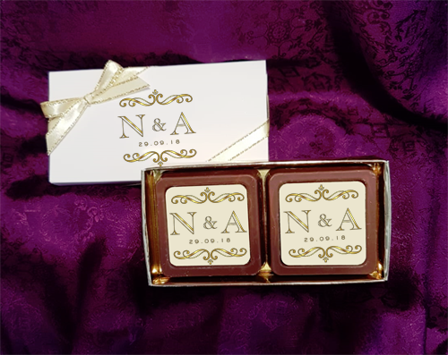 Personalised Printed Wedding Chocolate Favours (Box of 2)
