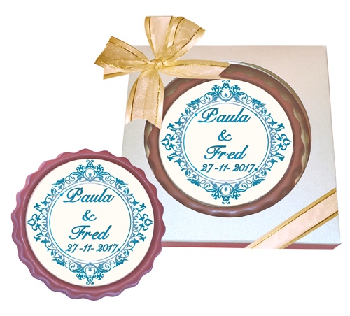 Personalised Printed Wedding Chocolate Mini Frame (Flower)