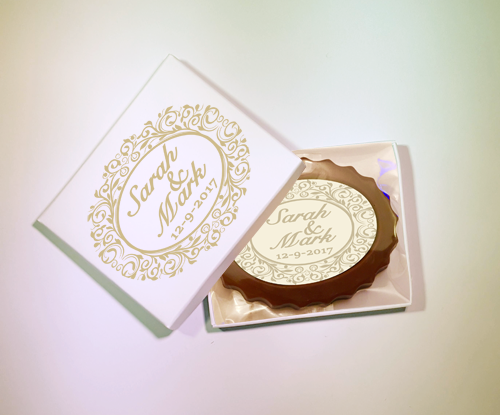 Personalised Printed Wedding Chocolate Mini Frame (Oval)