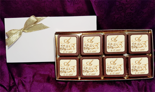 Personalised Printed Wedding Chocolate Favours (Box of 16)