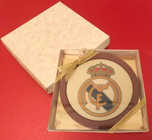 Personalised Printed Belgian Chocolate Round Plaque