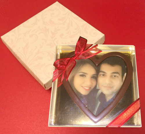 Personalised Printed Belgian Chocolate Heart Plaque