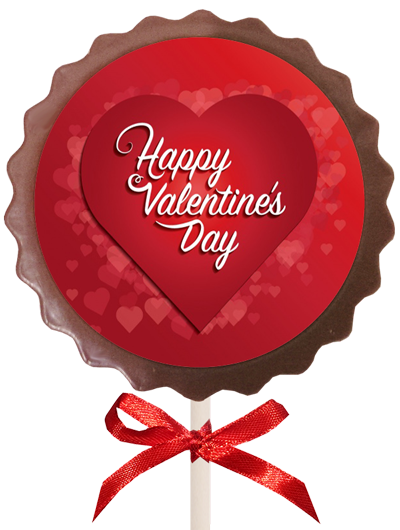 Printed Valentine&#39;s Day Chocolate Flower Lollipop
